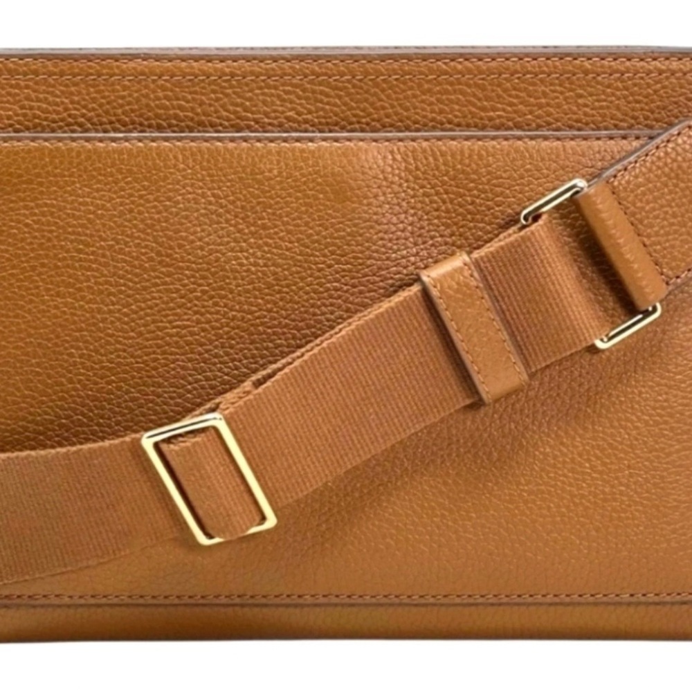 NWT Tory Burch Tan Leather Crossbody with Gold Details - Picture 7 of 8